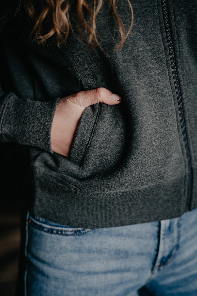 'Shan' Women's Full Zip Charcoal (XS-XXL)