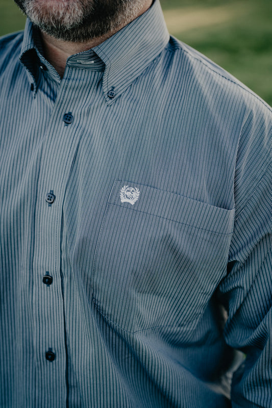 'Holden' Navy Striped Men's CINCH Classic Button Down