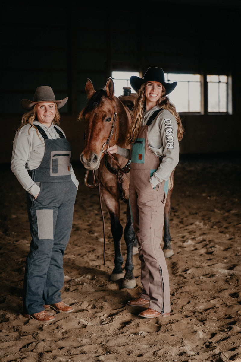 Women's Zippered Leg Turquoise Sand Insulated Overalls (XXS-XXL)