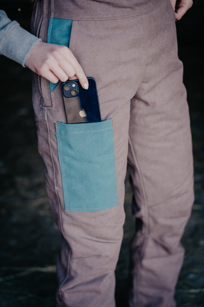 Women's Zippered Leg Turquoise Sand Insulated Overalls (XXS-XXL)