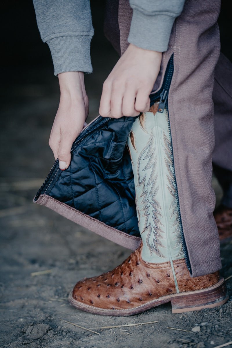 Women's Zippered Leg Turquoise Sand Insulated Overalls (XXS-XXL)