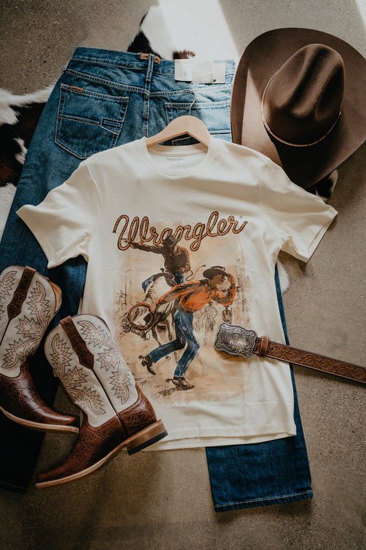 'Antique Bronc' Natural Men's Wrangler T-Shirt (S-XXL)