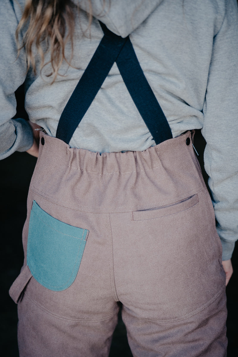 Women's Zippered Leg Turquoise Sand Insulated Overalls (XXS-XXL)