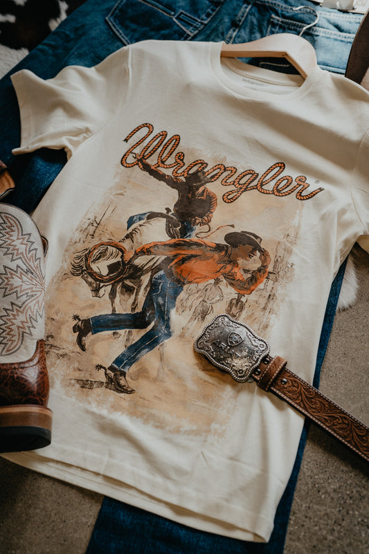 'Antique Bronc' Natural Men's Wrangler T-Shirt (S-XXL)