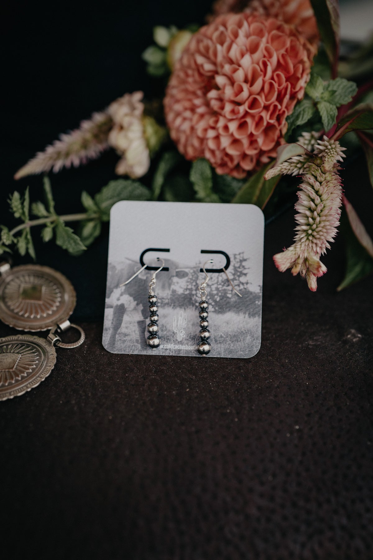 Graduated Navajo Pearl Dangle Hook Earrings