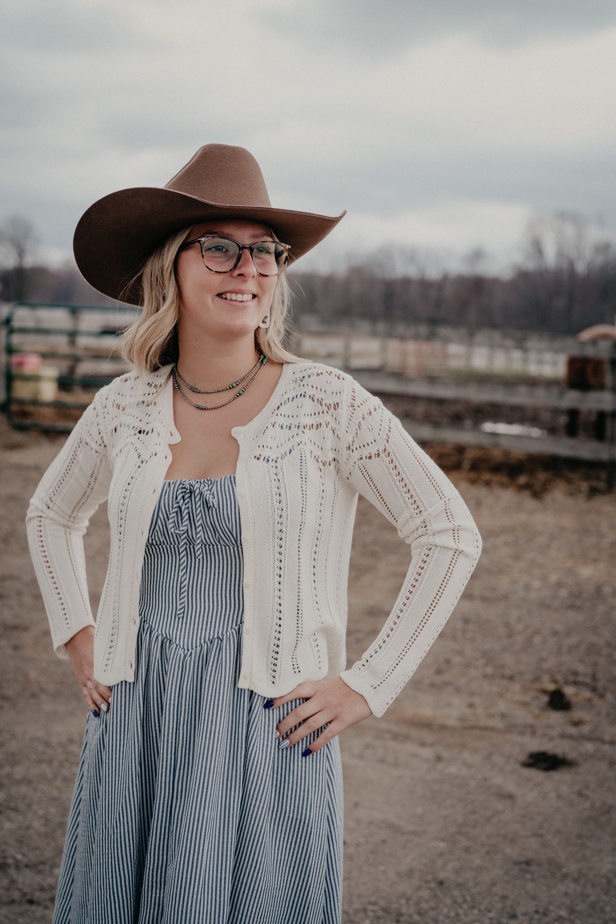 'Spring Sky's' Women's Crochet Button Front Sweater (XS-L)