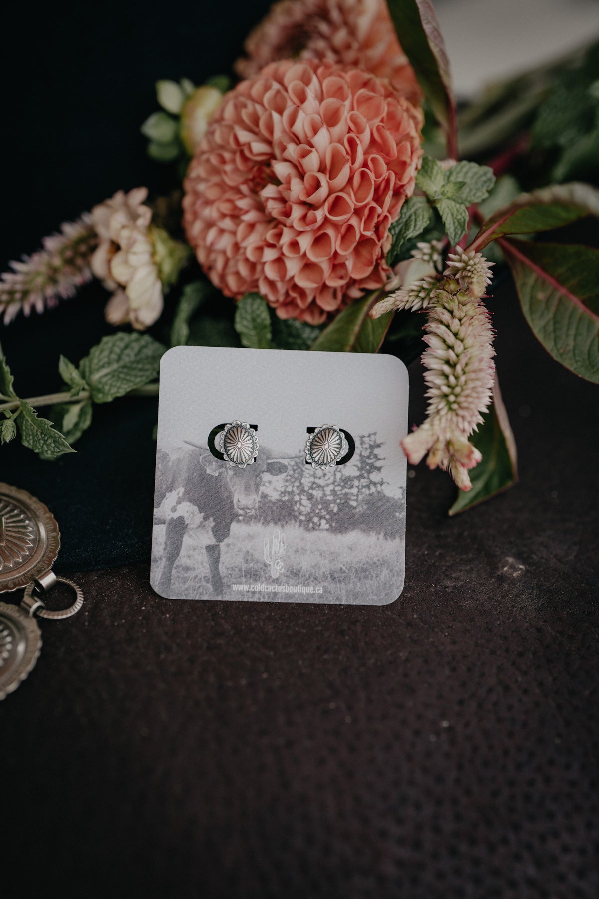 Sterling Silver Concho Design Studs