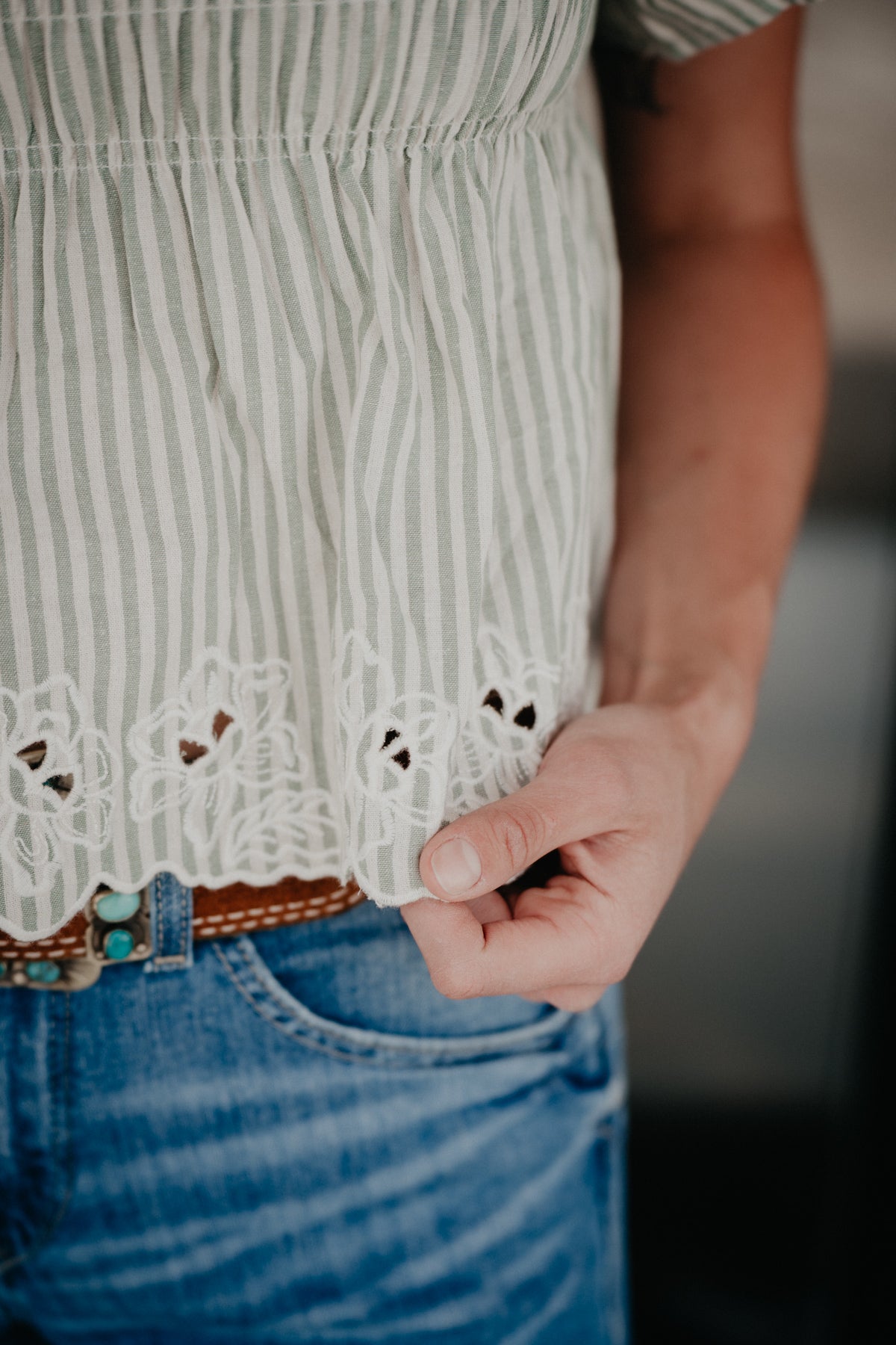 'Willow' Smocked Bodice Peplum Top (S-L)