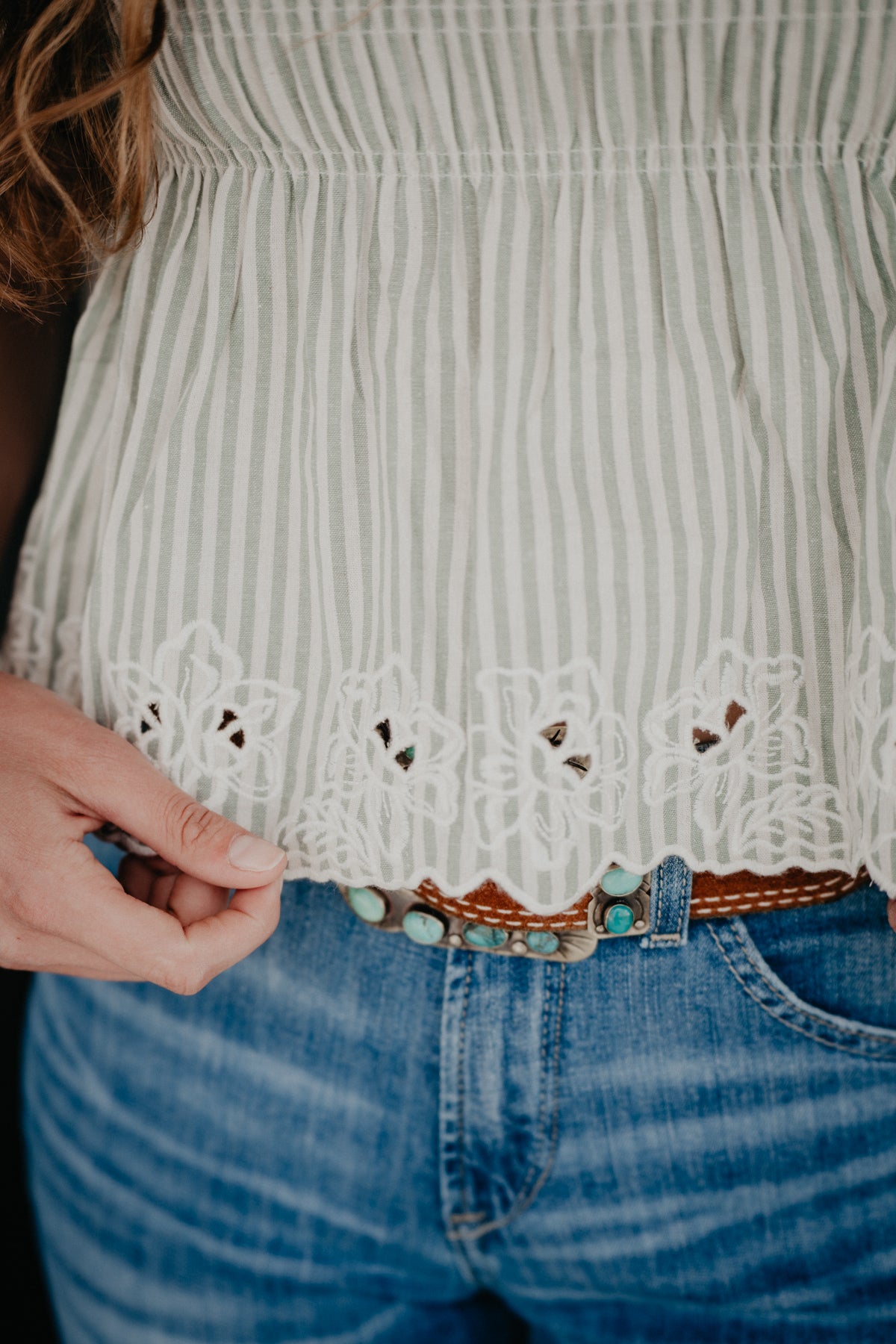 'Willow' Smocked Bodice Peplum Top (S-L)