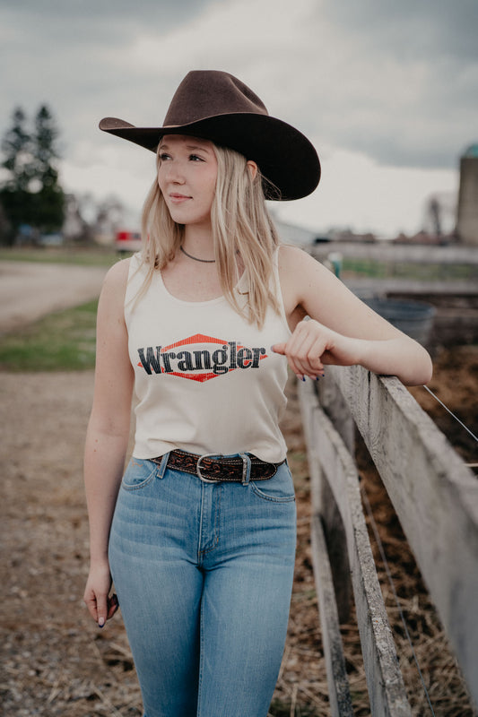 'Desiree' Women's Wrangler White Croped Tank Top (XS-XXL)