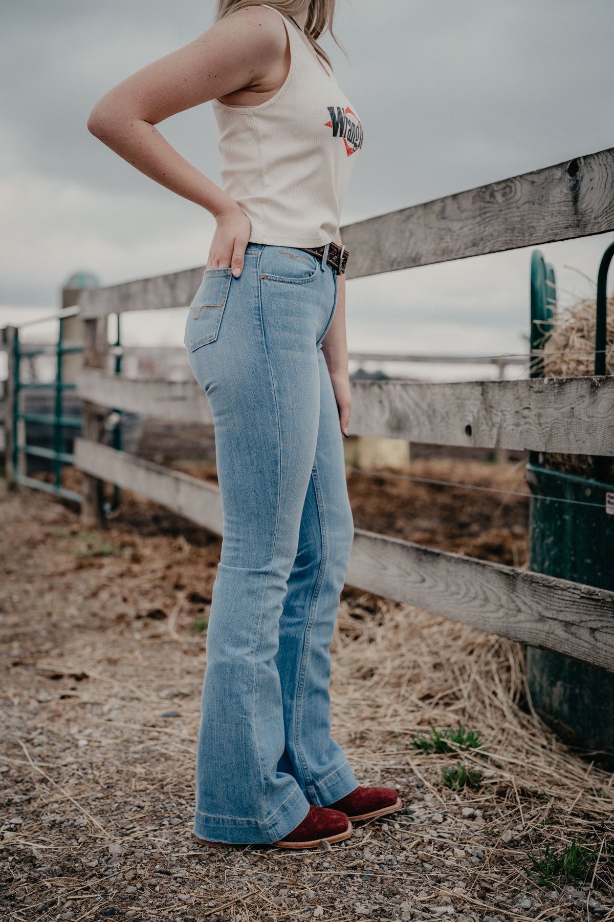 Jennifer High Rise Trouser Jean by Kimes Ranch (Light Wash)