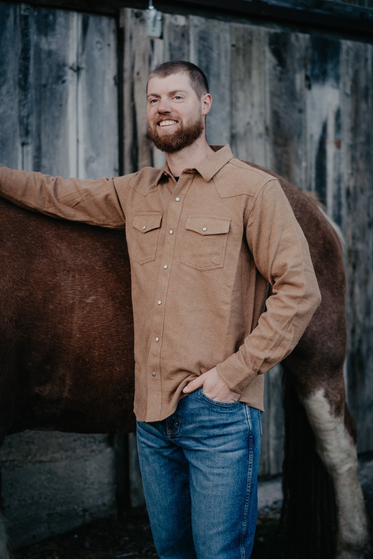 Men's Ariat Khaki Shirt Jacket (1 XXL ONLY)