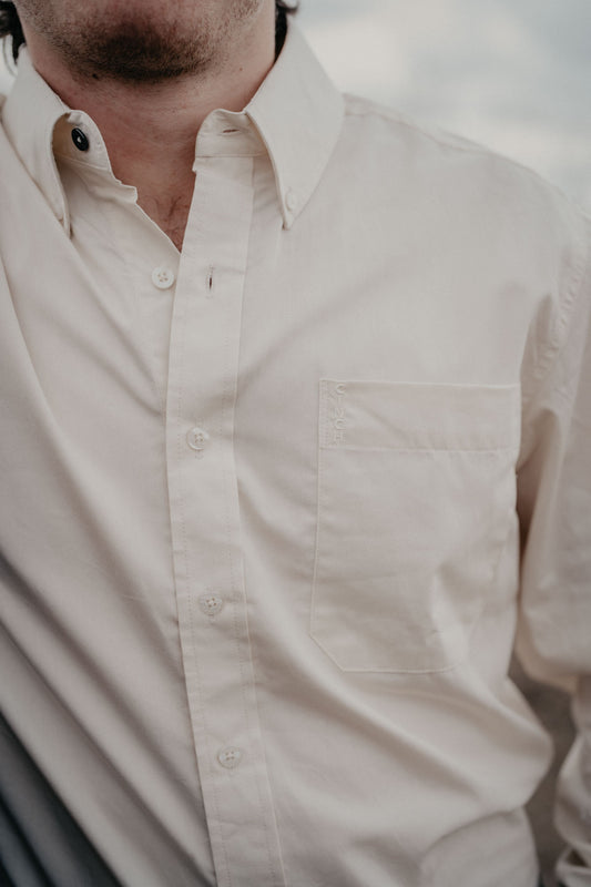 'Justin' Men's CINCH Modern Fit Ivory Blue Button Down (S-XXL)