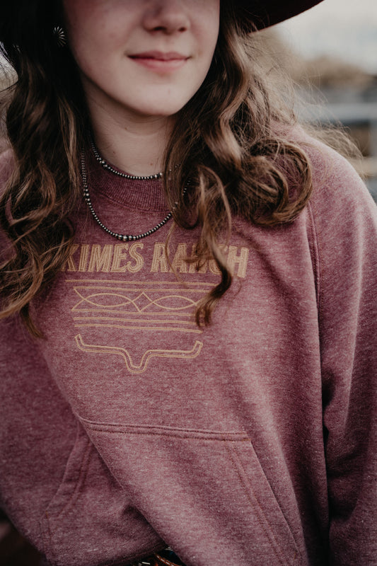 'Lexie' Women's Kimes Heathered Maroon Boot Stitch Pullover (S - XXL)