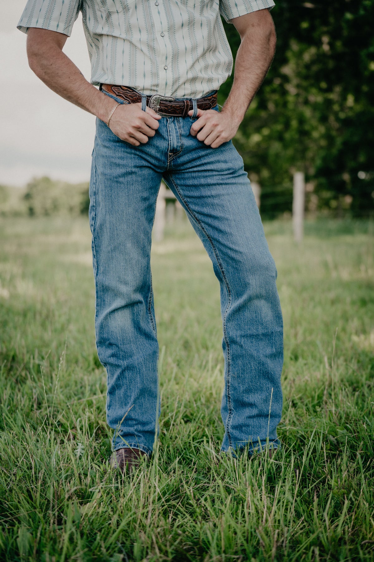 'Gabe' Men's CINCH Mid Wash Relaxed Grant Label Bootcut Jean