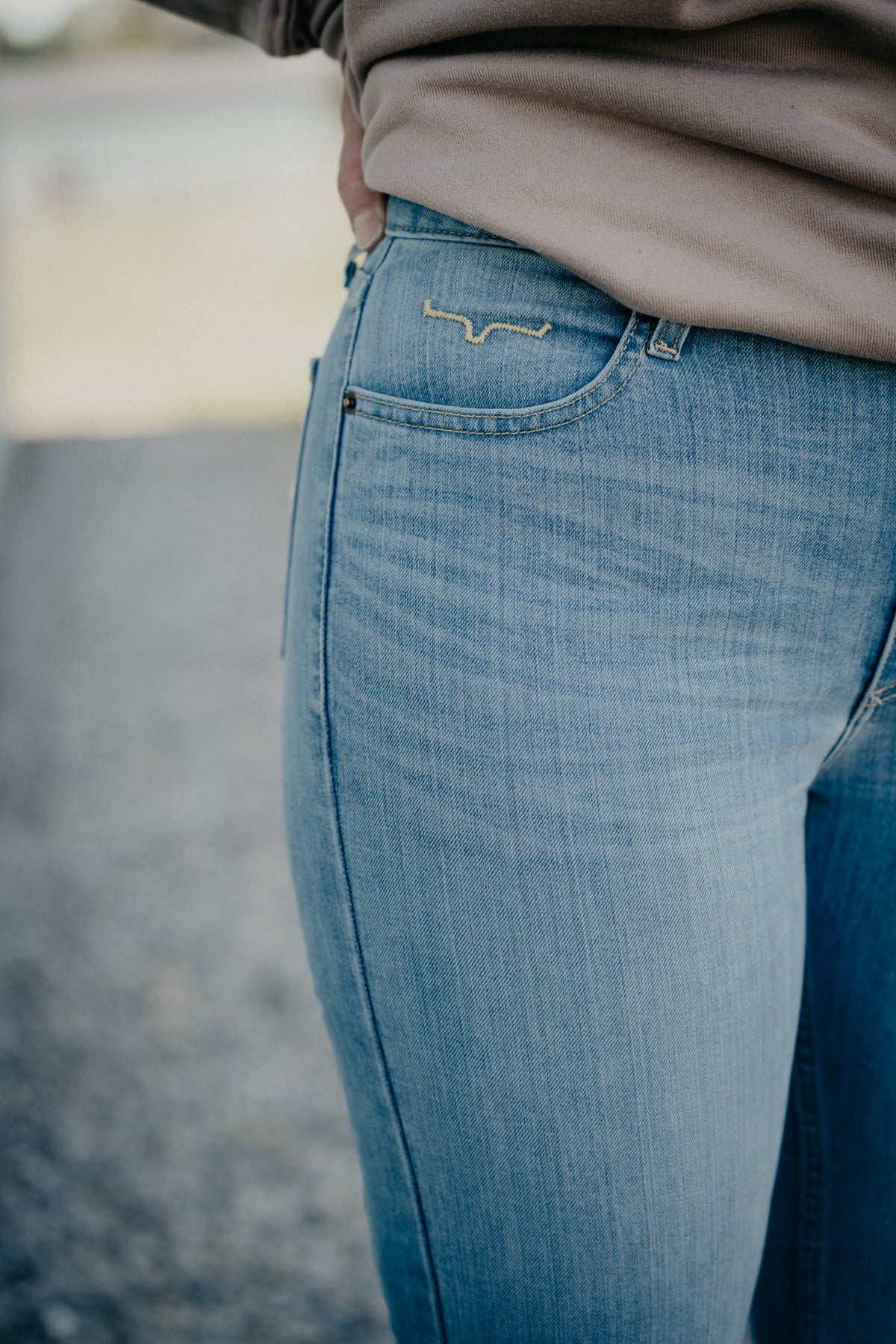 Sarah High Rise Straight Leg Jean by Kimes Ranch (Light Wash)