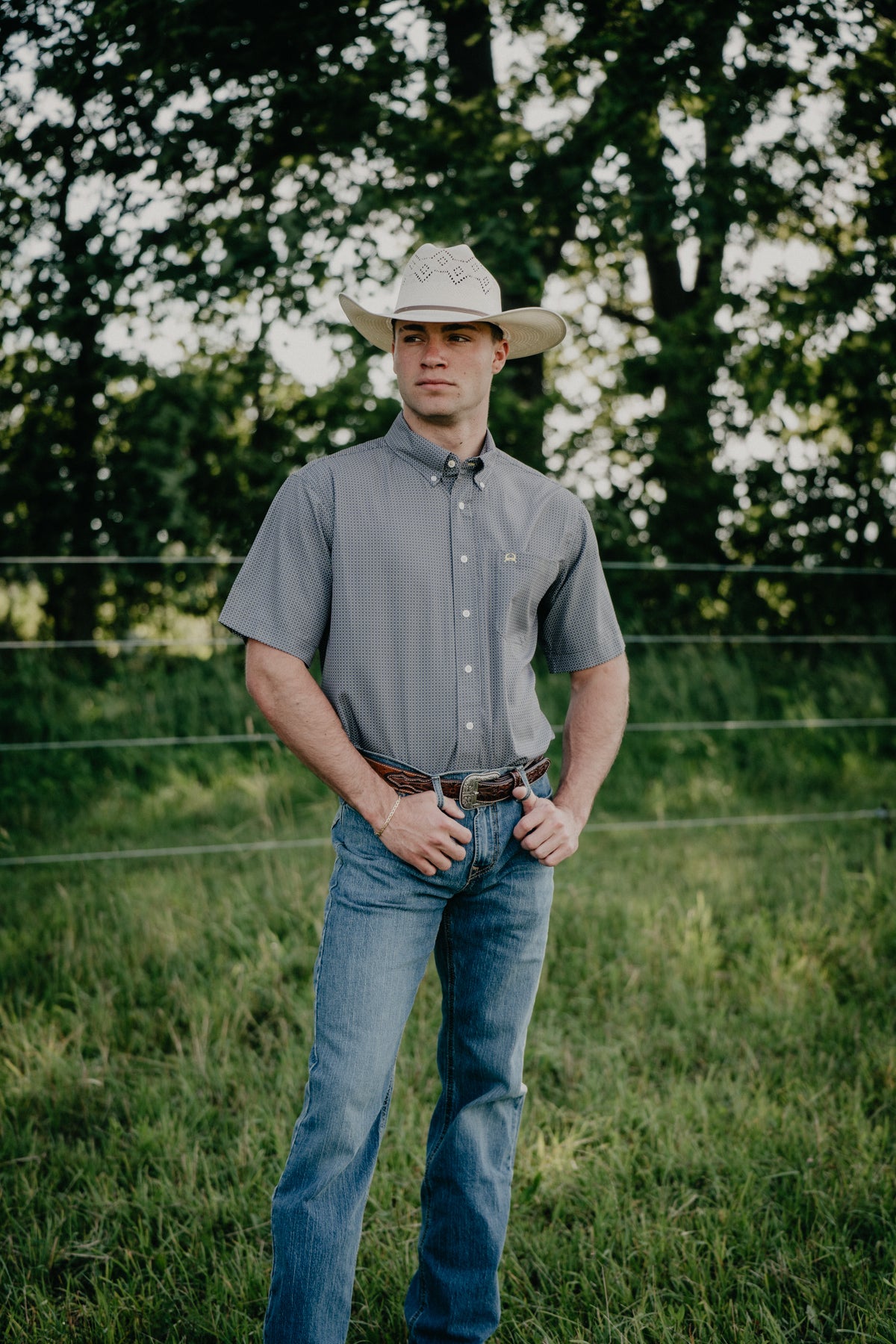 'Travis' Men's Short Sleeve CINCH Arenaflex Grey (XS-XXL)