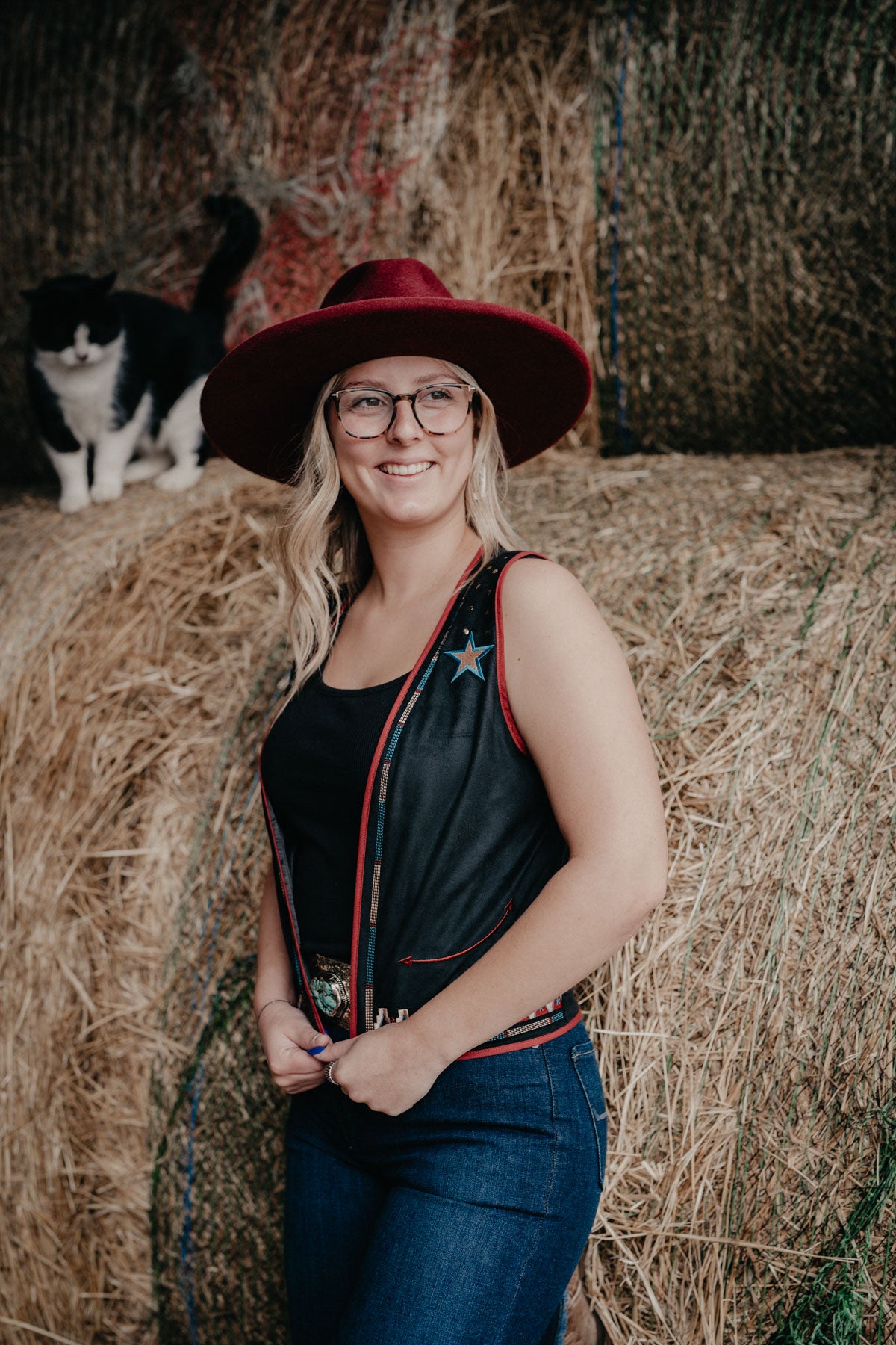 'Echo' Black Studded Vest (XS-XXL)