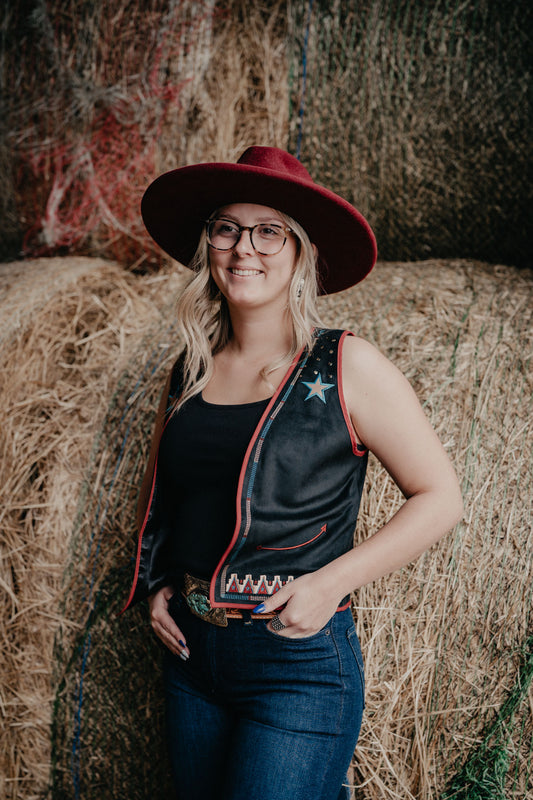 'Echo' Black Studded Vest (XS-XXL)