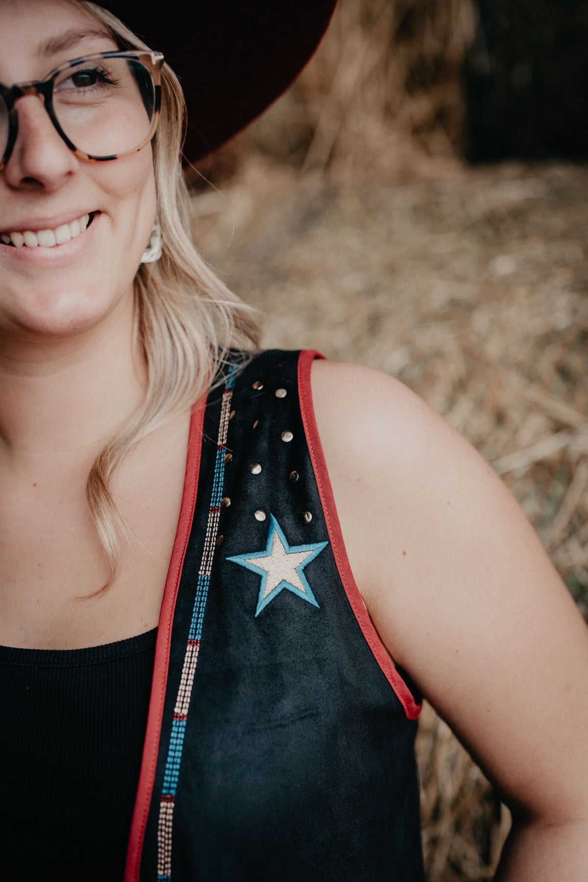 'Echo' Black Studded Vest (XS-XXL)