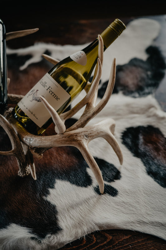 #83 Authentic Deer 3 Bottle Antler Wine Rack