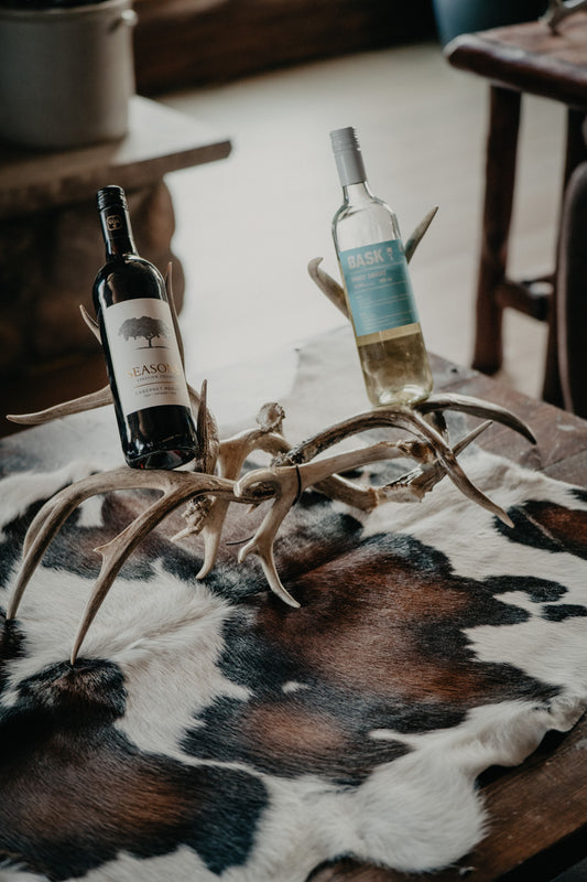 #84 Authentic Deer 2 Bottle Antler Wine Rack