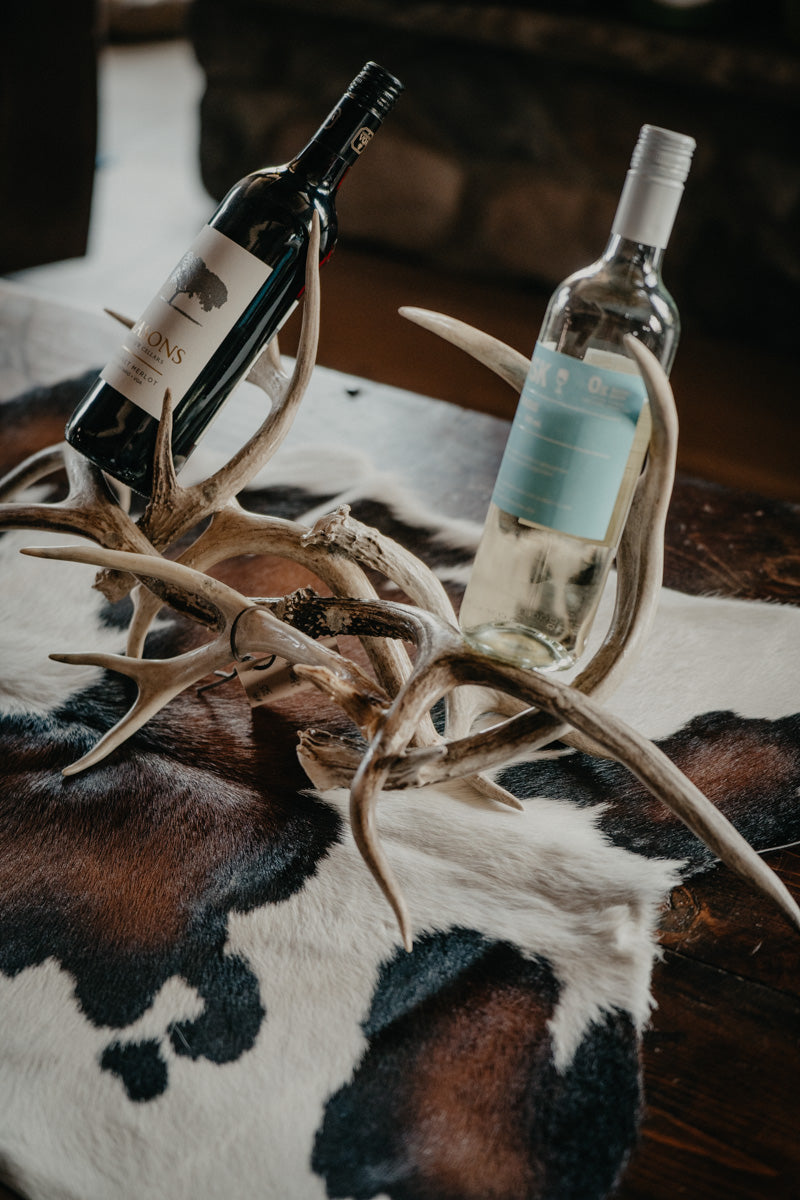 #84 Authentic Deer 2 Bottle Antler Wine Rack