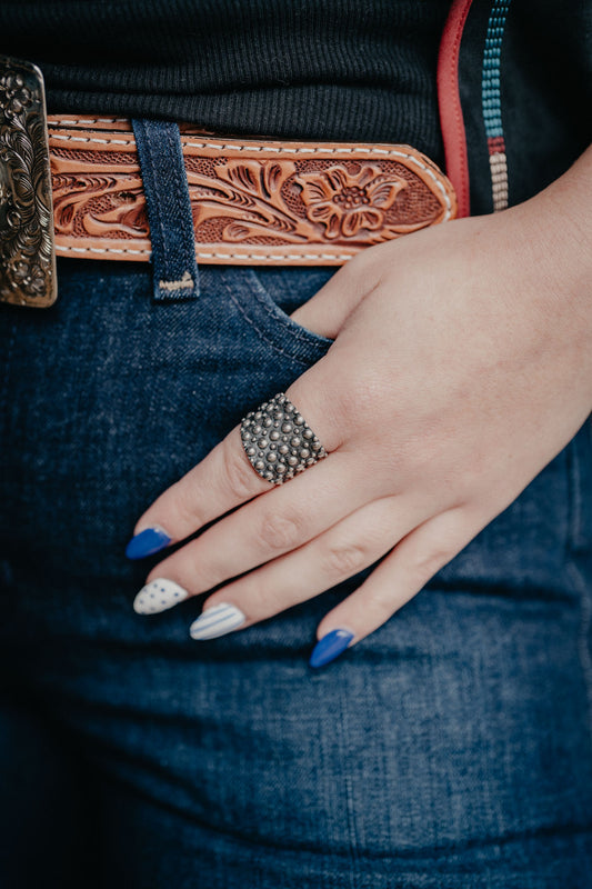 Chunky Sterling Dot Ring (Size 9)