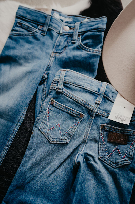 'Grace' Wrangler Girl's Retro Bootcut Jeans (Sizes 4-16/ Slim & Regular)