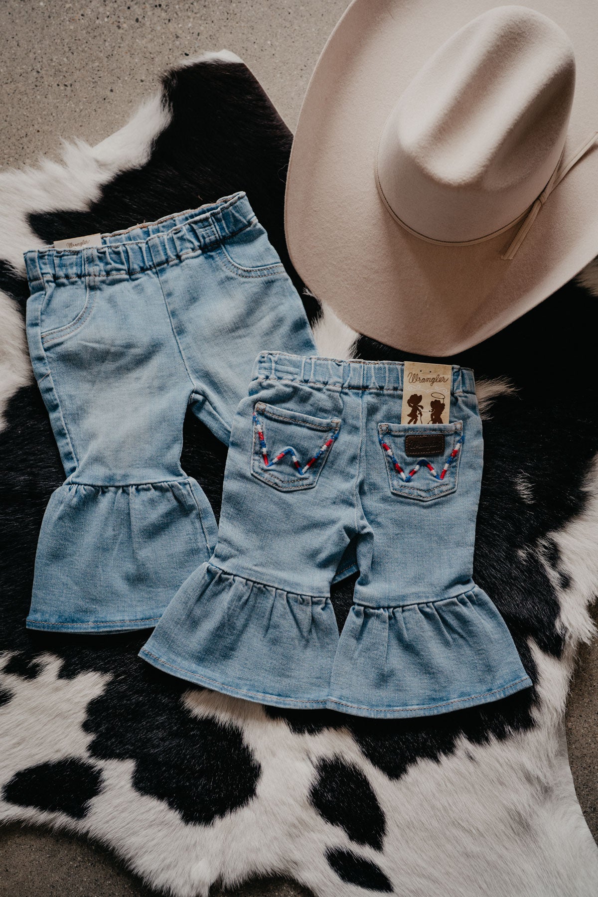'Flora' Baby Girl Flare Jeans (0-3M-4T)