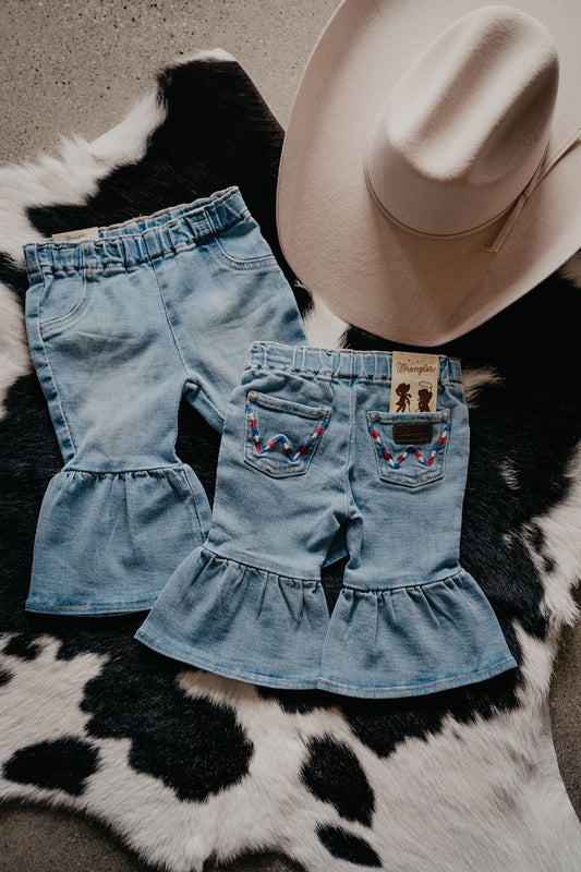 'Flora' Baby Girl Flare Jeans (0-3M-4T)