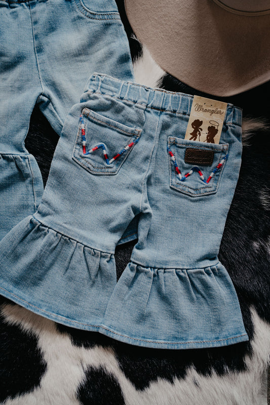 'Flora' Baby Girl Flare Jeans (0-3M-4T)