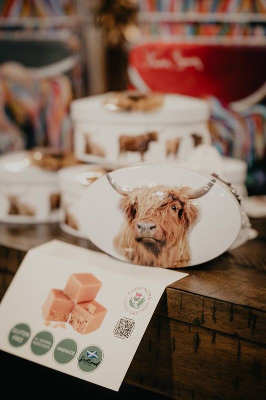 Highland Cow Vanilla Fudge Tin