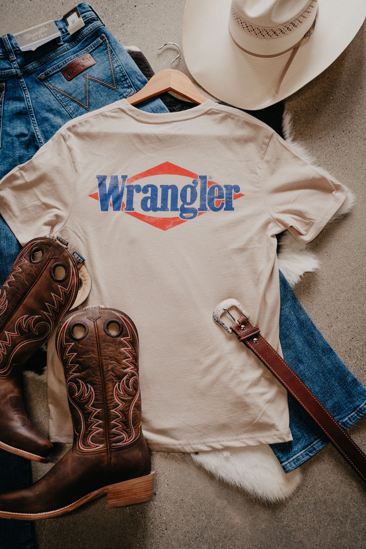 'Tanner' Men's Wrangler Graphic Tan Pocket T-shirt (S-XXL)