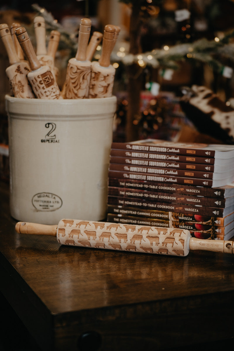 Patterned Wooden Rolling Pin (7 Designs)