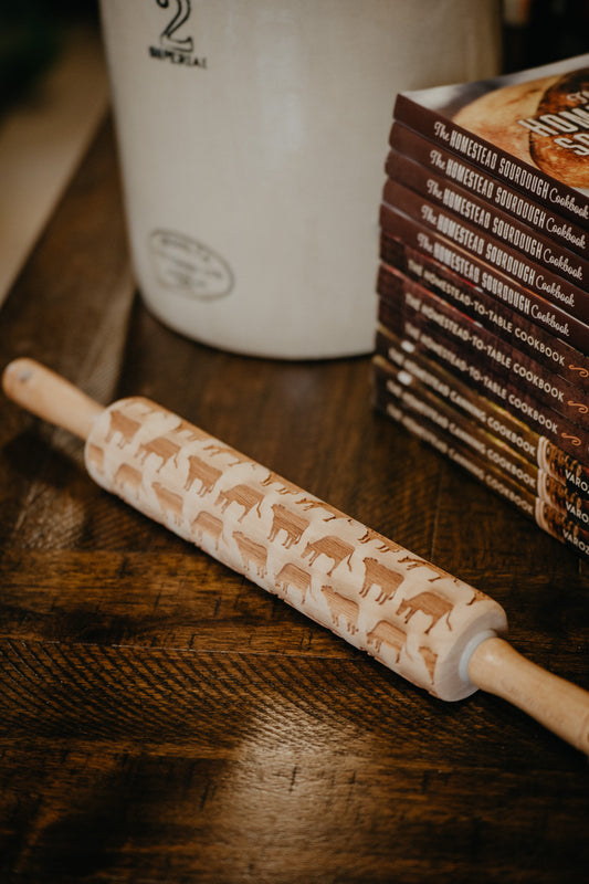 Patterned Wooden Rolling Pin (7 Designs)