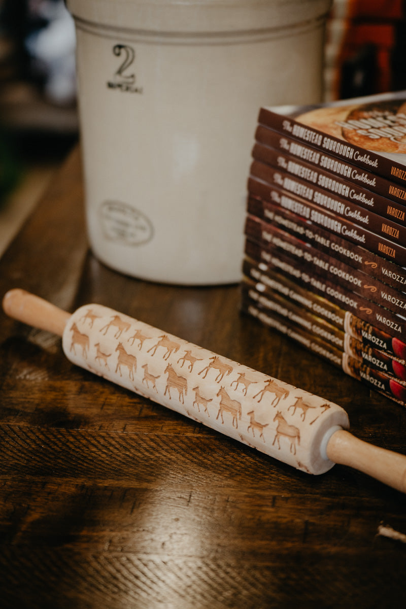 Patterned Wooden Rolling Pin (7 Designs)