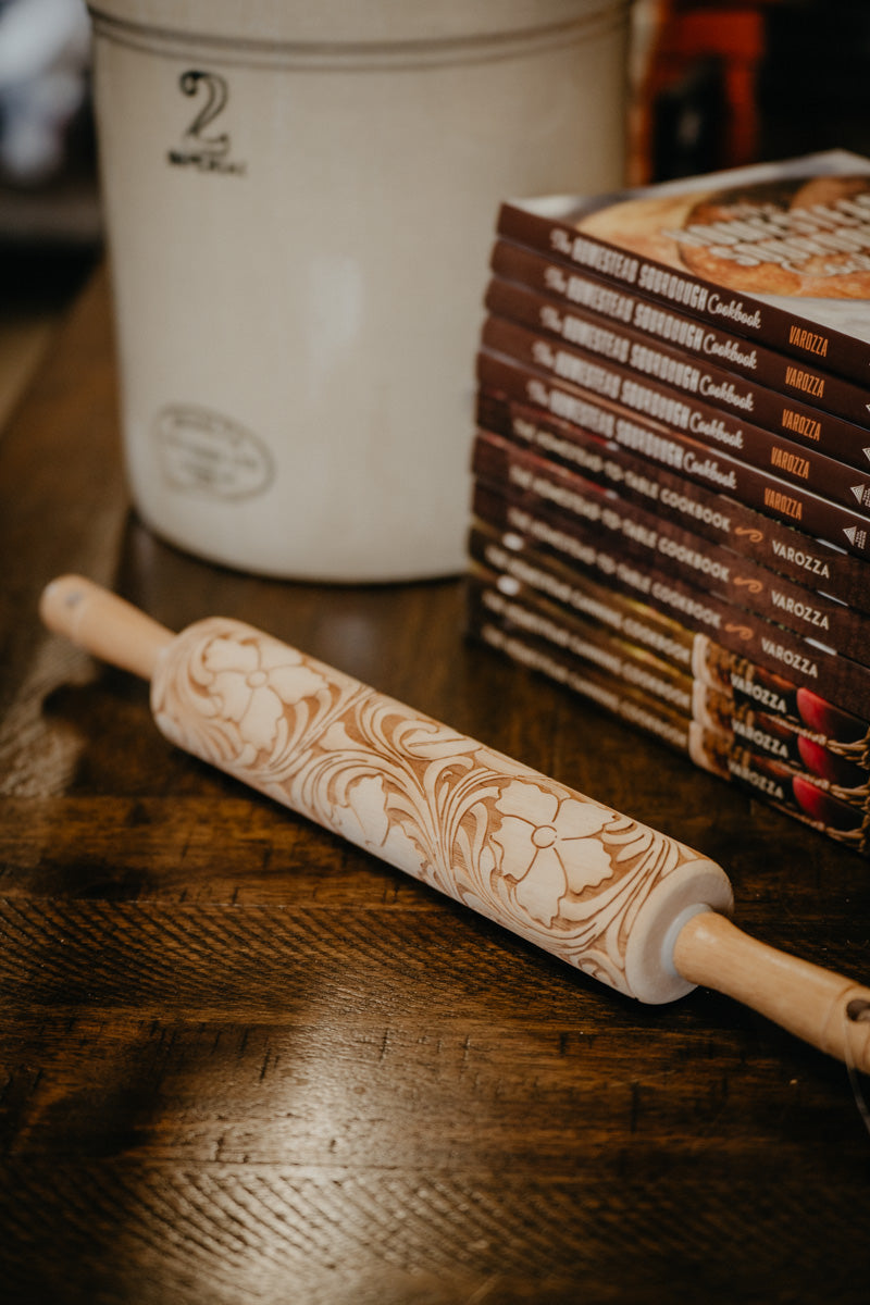 Patterned Wooden Rolling Pin (7 Designs)