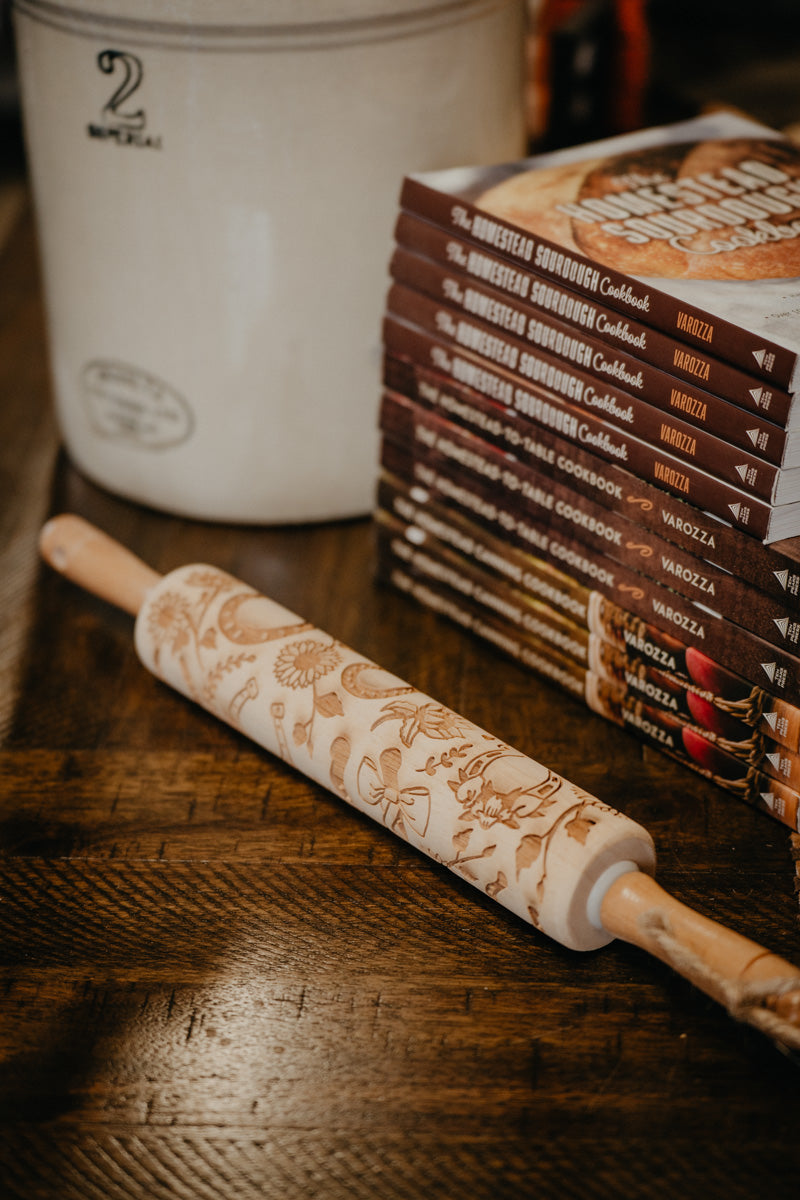 Patterned Wooden Rolling Pin (7 Designs)