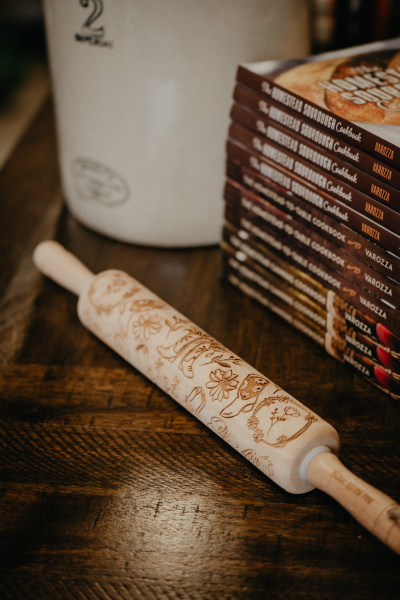 Patterned Wooden Rolling Pin (7 Designs)
