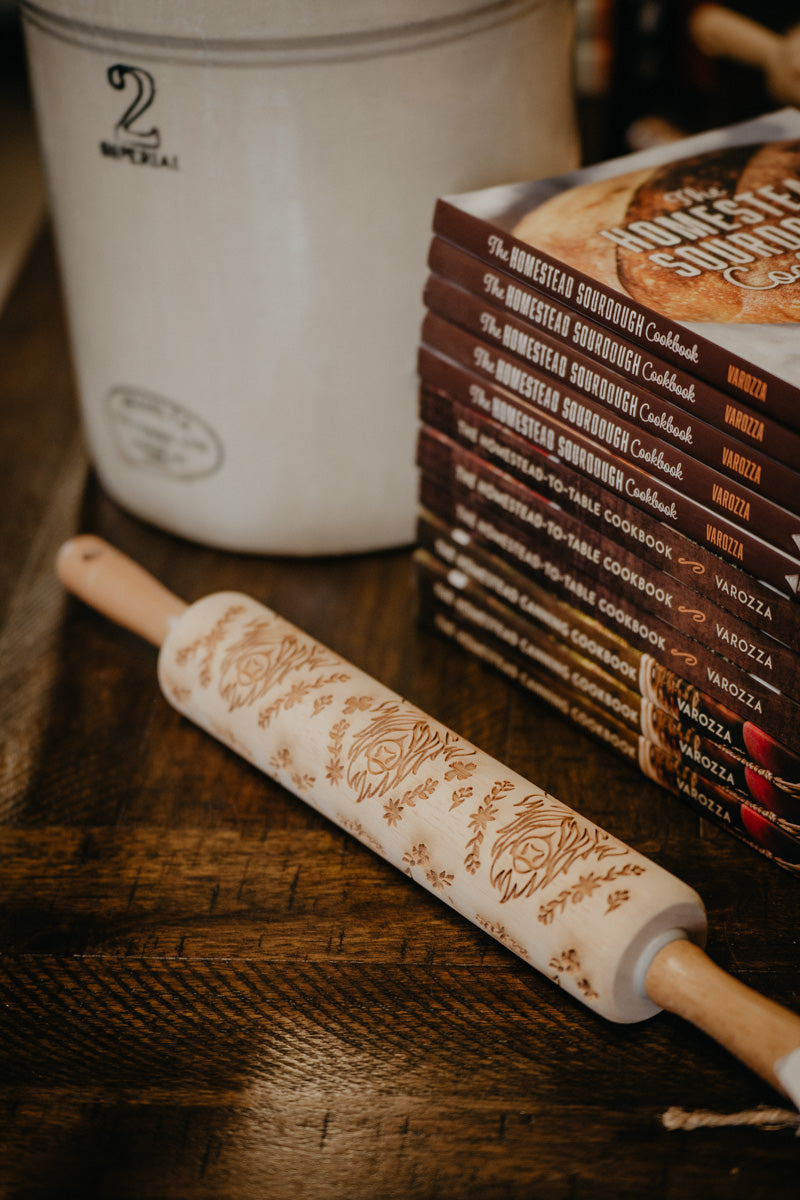 Patterned Wooden Rolling Pin (7 Designs)
