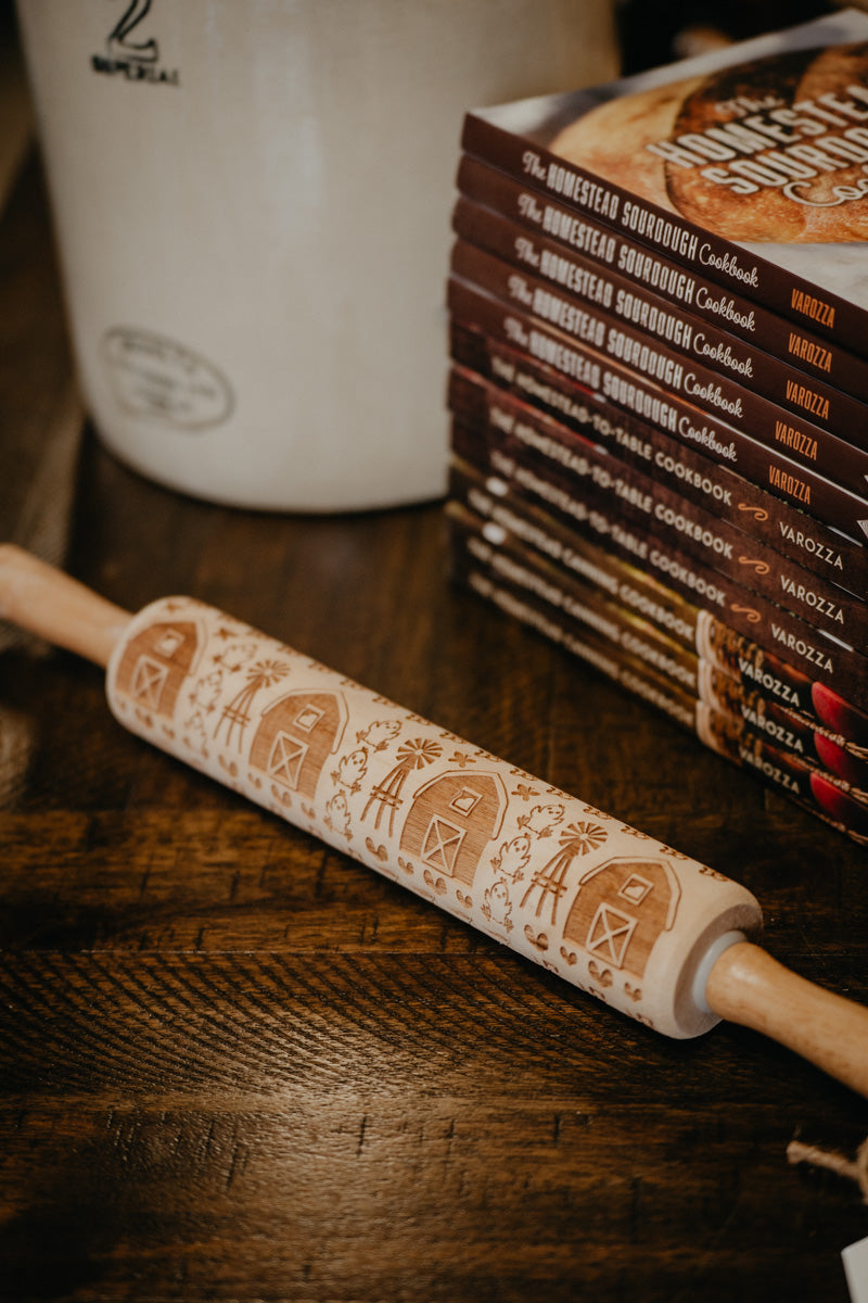 Patterned Wooden Rolling Pin (7 Designs)