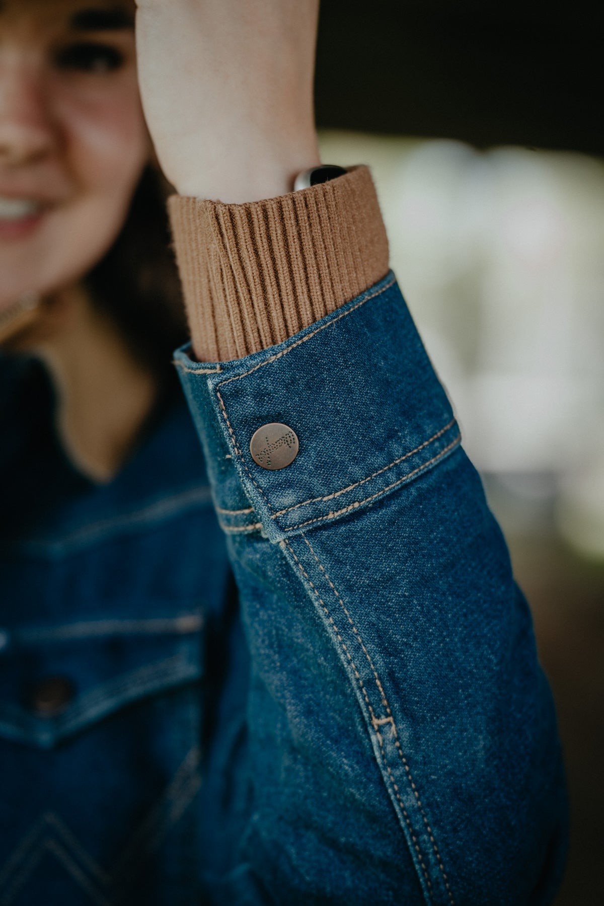 'Daisy Mae' Wrangler Denim Barn Jacket in Dark Wash