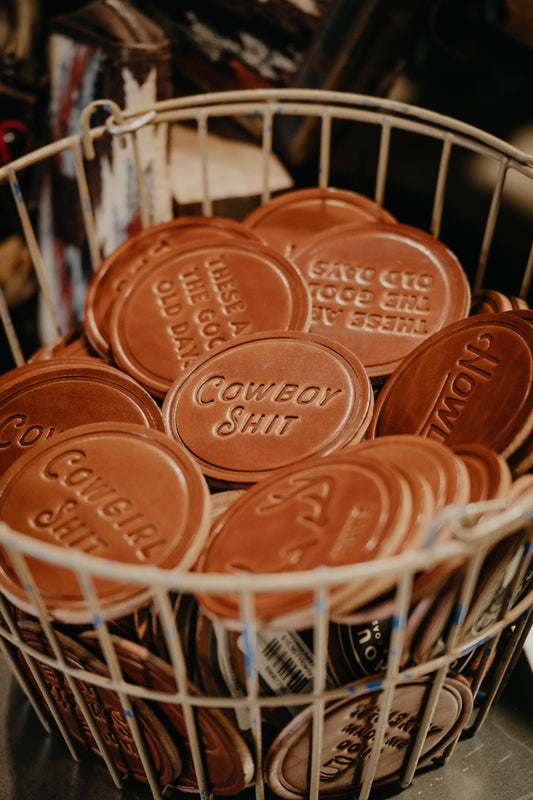 Leather Coasters (Various Styles/ Sold in Singles)