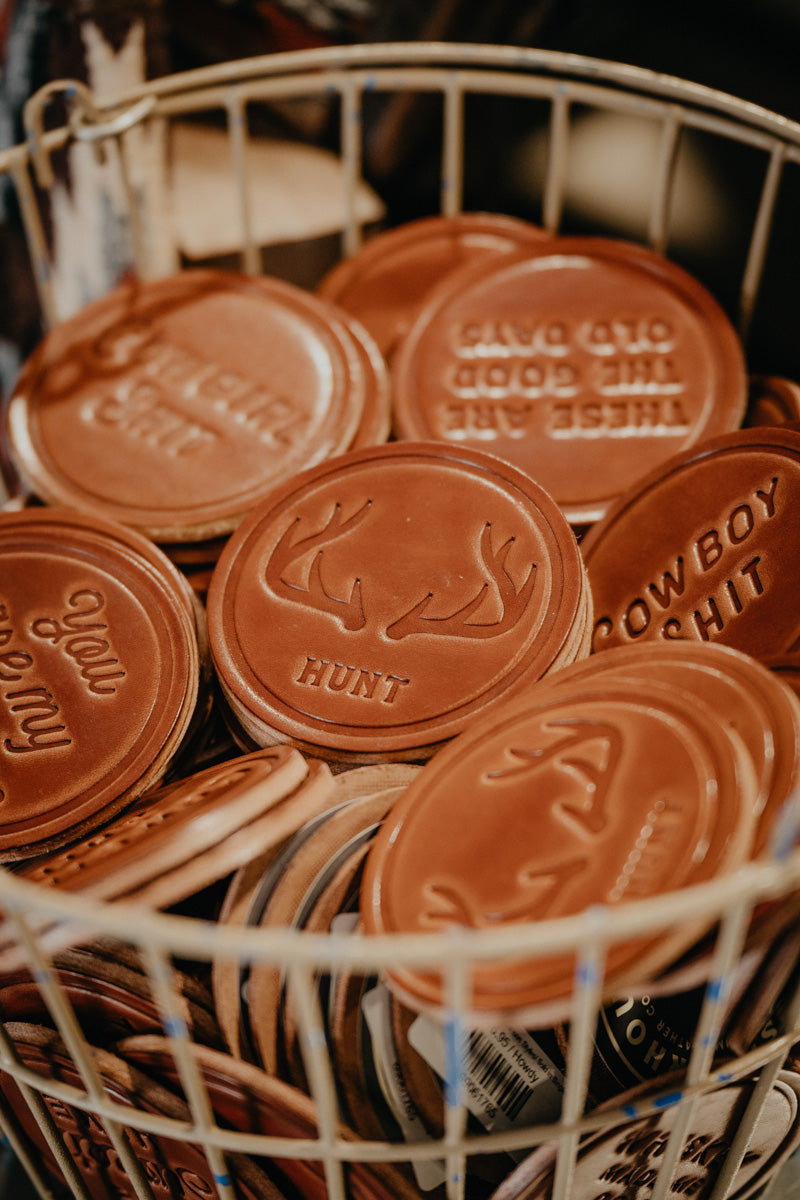 Leather Coasters (Various Styles/ Sold in Singles)