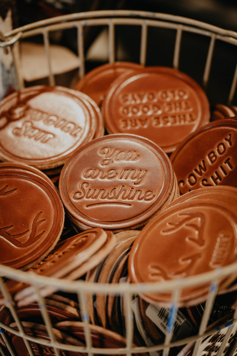 Leather Coasters (Various Styles/ Sold in Singles)