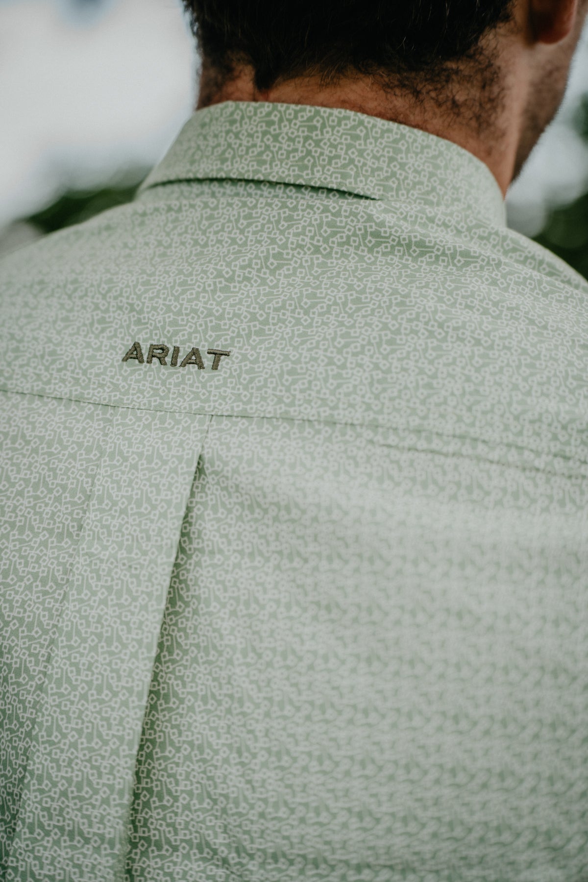 'Smitty' Men's Ariat Long Sleeve Green Geo Print Button Down