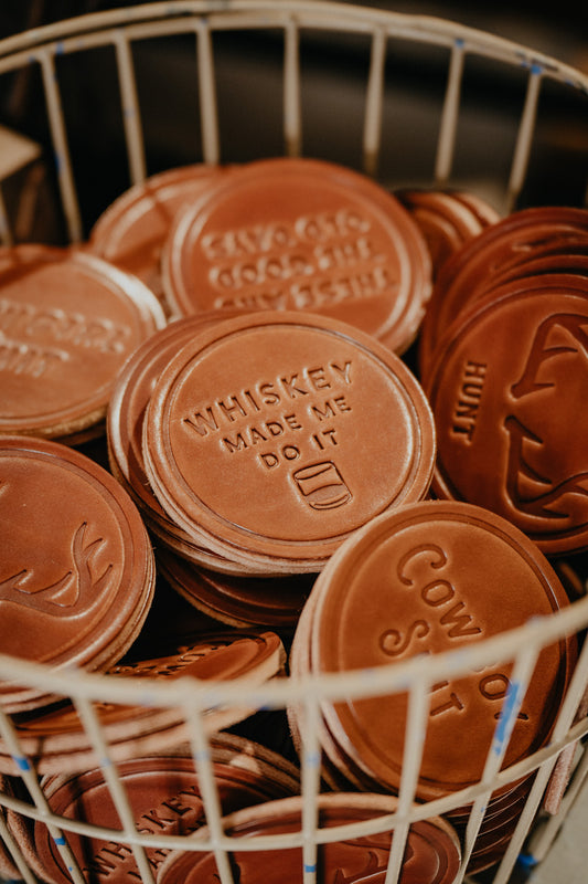 Leather Coasters (Various Styles/ Sold in Singles)