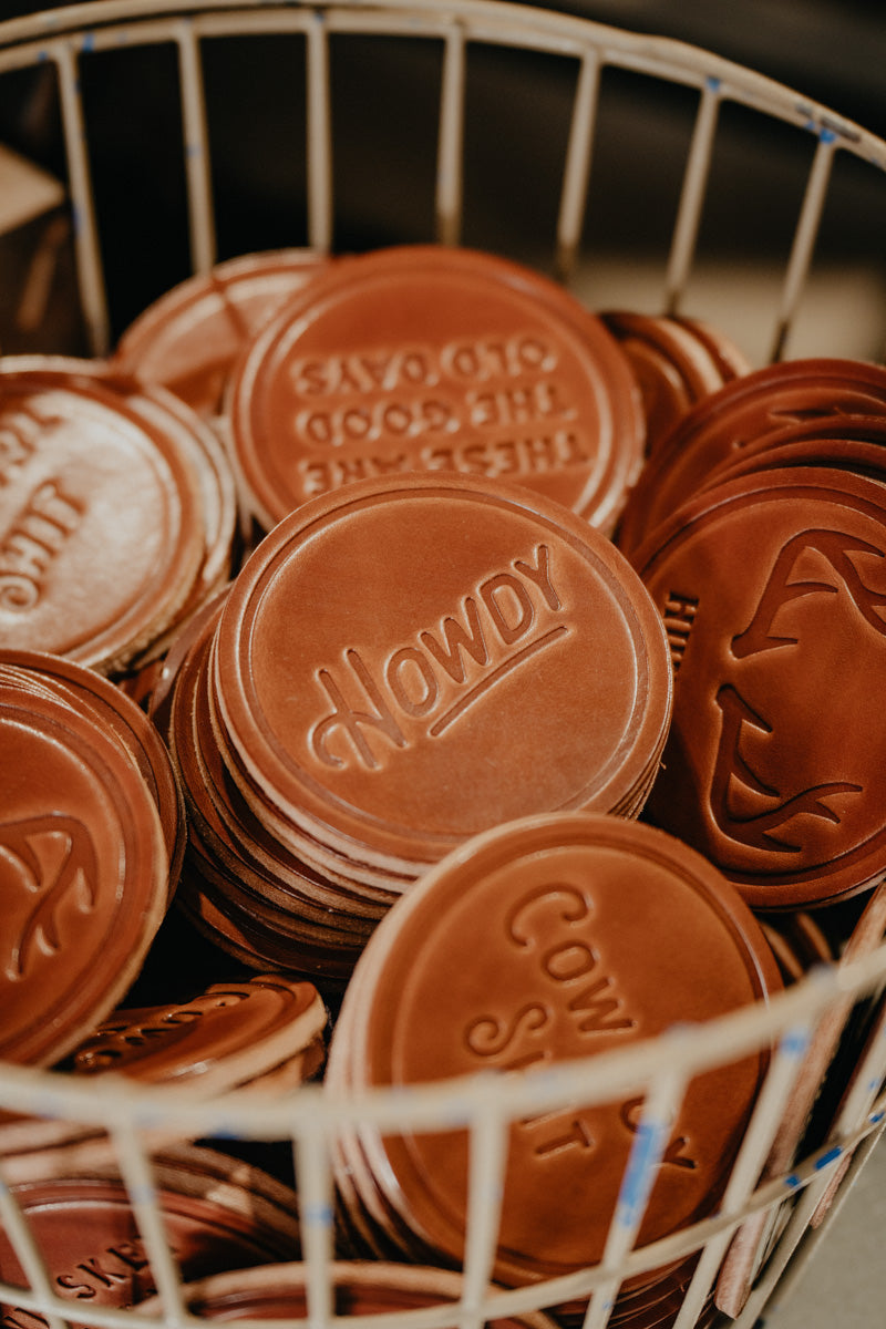 Leather Coasters (Various Styles/ Sold in Singles)