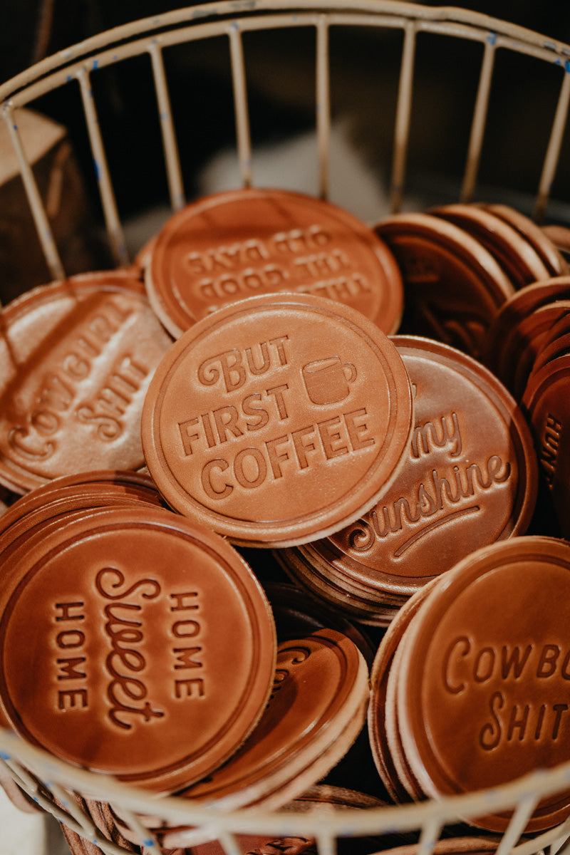Leather Coasters (Various Styles/ Sold in Singles)